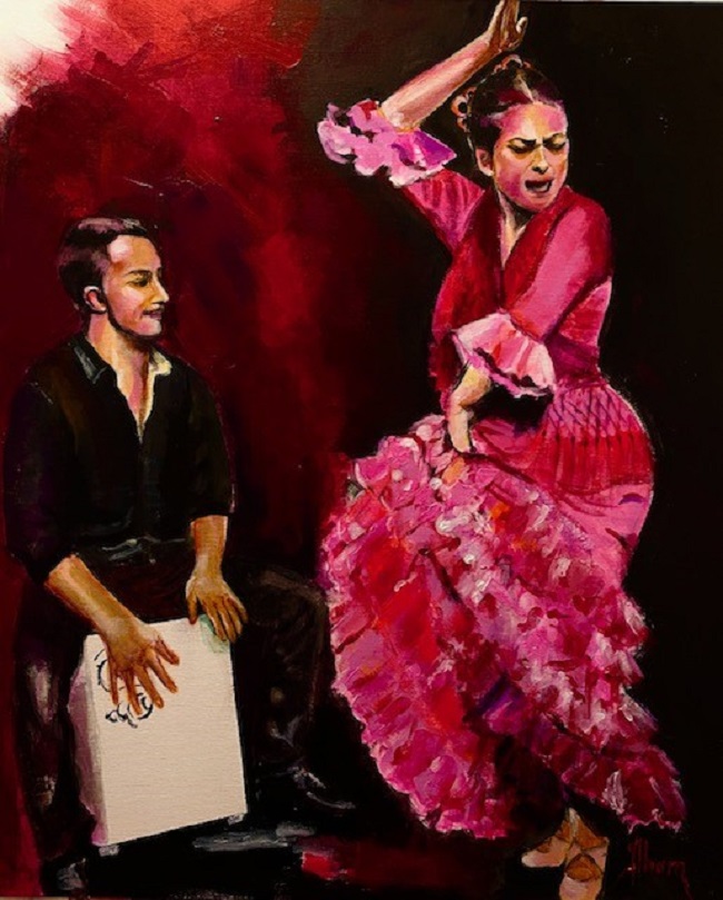 Flamenco, Bulerias - Acrylic - 73x60 cm- Price on application